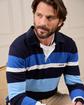 Pull rugby rayé bleu