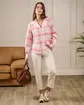 Chemise à carreaux rose
