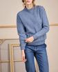 Pull col cheminée bleu