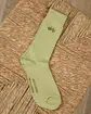 Chaussettes broderie vélo vert