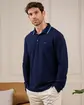 Polo manches longues George bleu