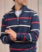 Sweat rayé col camionneur bleu Sweat rayé col camionneur bleu