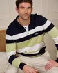 Pull rugby rayé vert