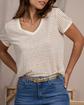 T-shirt à fines rayures blanc