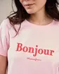 T-shirt Bonjour rose