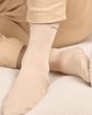 Chaussettes unies en bambou beige Chaussettes unies en bambou beige