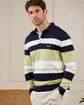 Pull rugby rayé vert