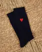 Chaussettes broderie cœur bleu