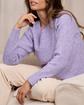 Pull aux détails ajourés violet