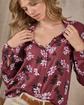 Chemise à fleurs Edith rouge Chemise à fleurs Edith rouge