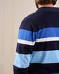 Pull rugby rayé bleu