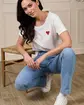 T-shirt cœur Glenna blanc