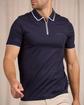 Polo ville zippé bleu