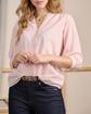 Blouse à rayures ton sur ton rose