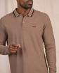 Polo détail col beige