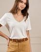 T-shirt col V blanc