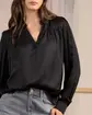 Blouse satinée noir