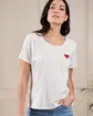 T-shirt cœur Glenna blanc