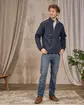 Blouson Polaire détail épaule bleu