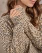 Pull fleuri beige