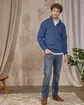 Pull col camionneur bleu Pull col camionneur bleu